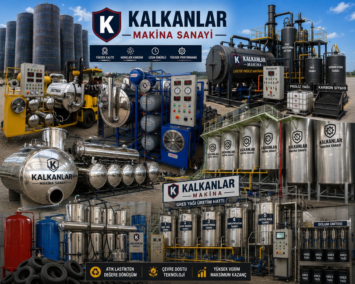 kalkanlar petrol rafineri ve atık yağ geri dönüşüm makinaları üretim sanayi 