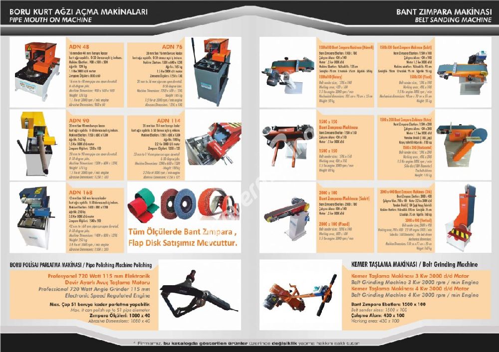 ADN MAKİNA BANT ZIMPARA MAKİNASI
