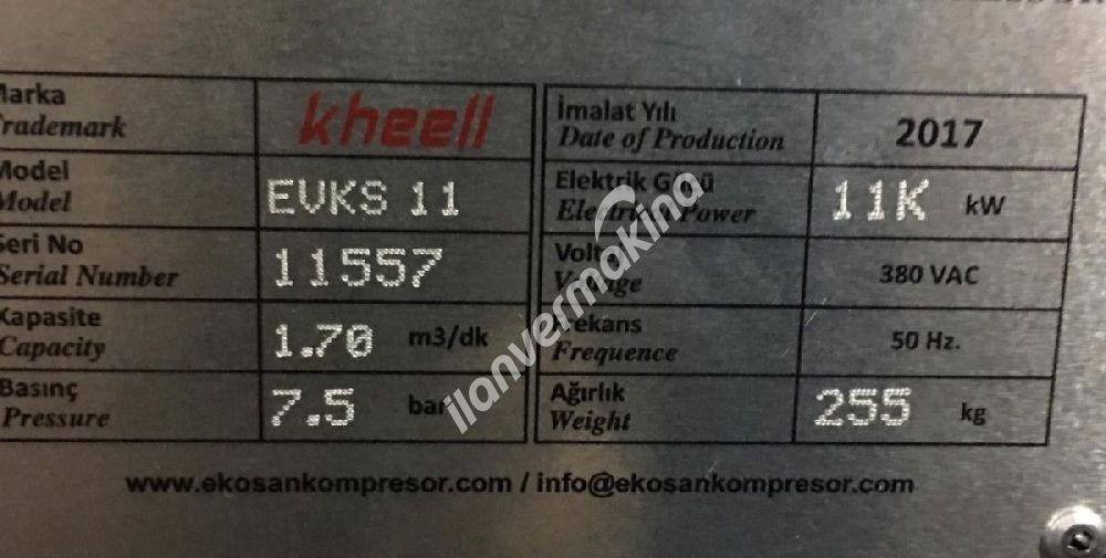 11 KW 15HP Vidalı Kompresör