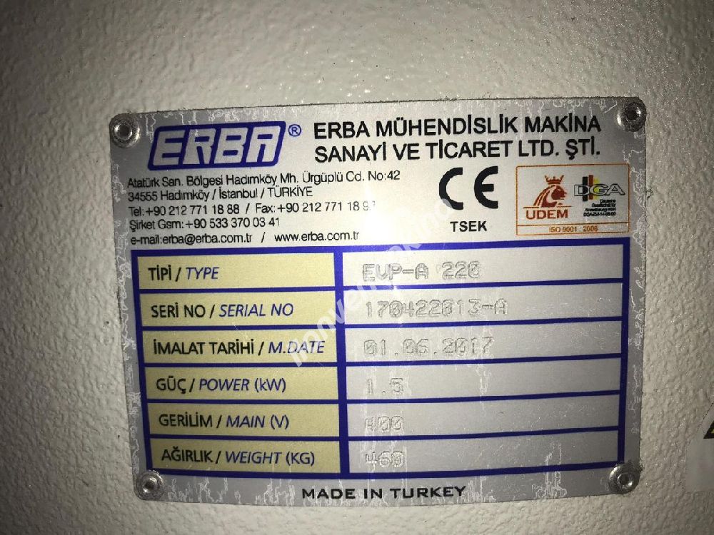 ERBA EVP-A 220 YÜZEY İŞLEME ÇAPAK ALMA MAKİNESİ
