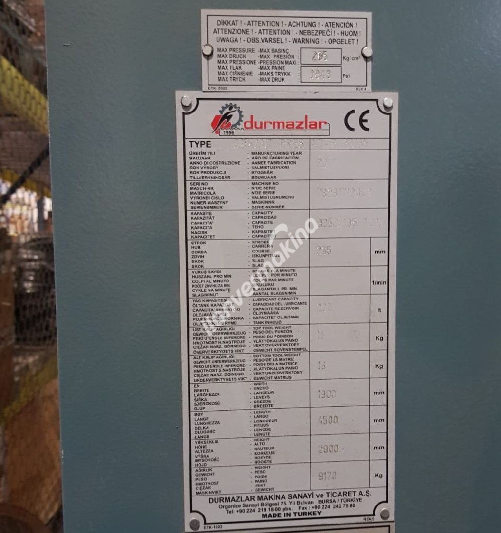 Durmazlar AD-R 30135 Abkant Pres 3 metre-135 ton 6mm.