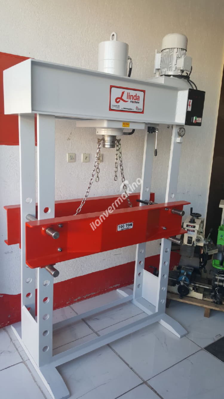 100 Ton Linda Machine Motorlu Hidrolik Atölye Press  - Hydraulic Workshop Press