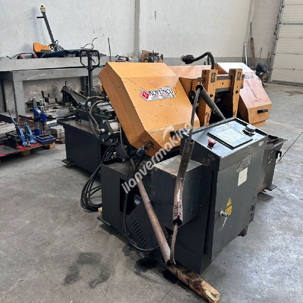 280 LİK TAM OTOMATİK ÇİFT MENGENE HİDROLİK ÜST BASKILI TOPLU KESİM MAFSALLI ŞERİT TESTERE