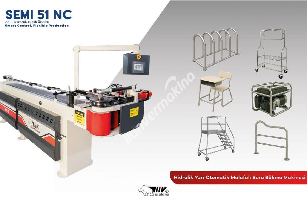 51 Nc Hidrolik Yarı Otomatik Malafalı Boru Bükme Makinesi - SEMI 51 NC