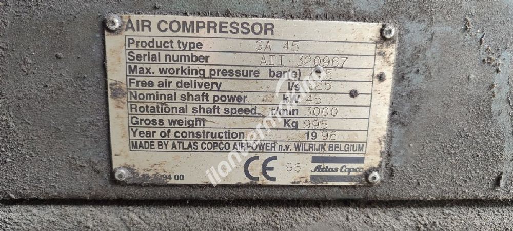 ATLAS COPCO GA 45 Vidalı Kompresör