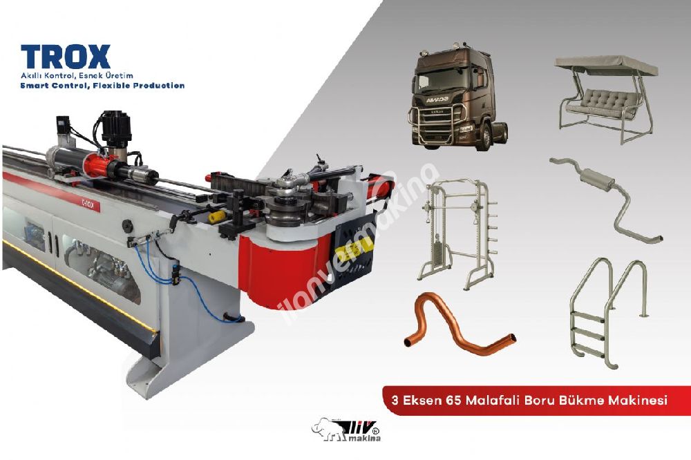 3 Eksen 65 Cnc Malafalı Boru Bükme Makinası TROX