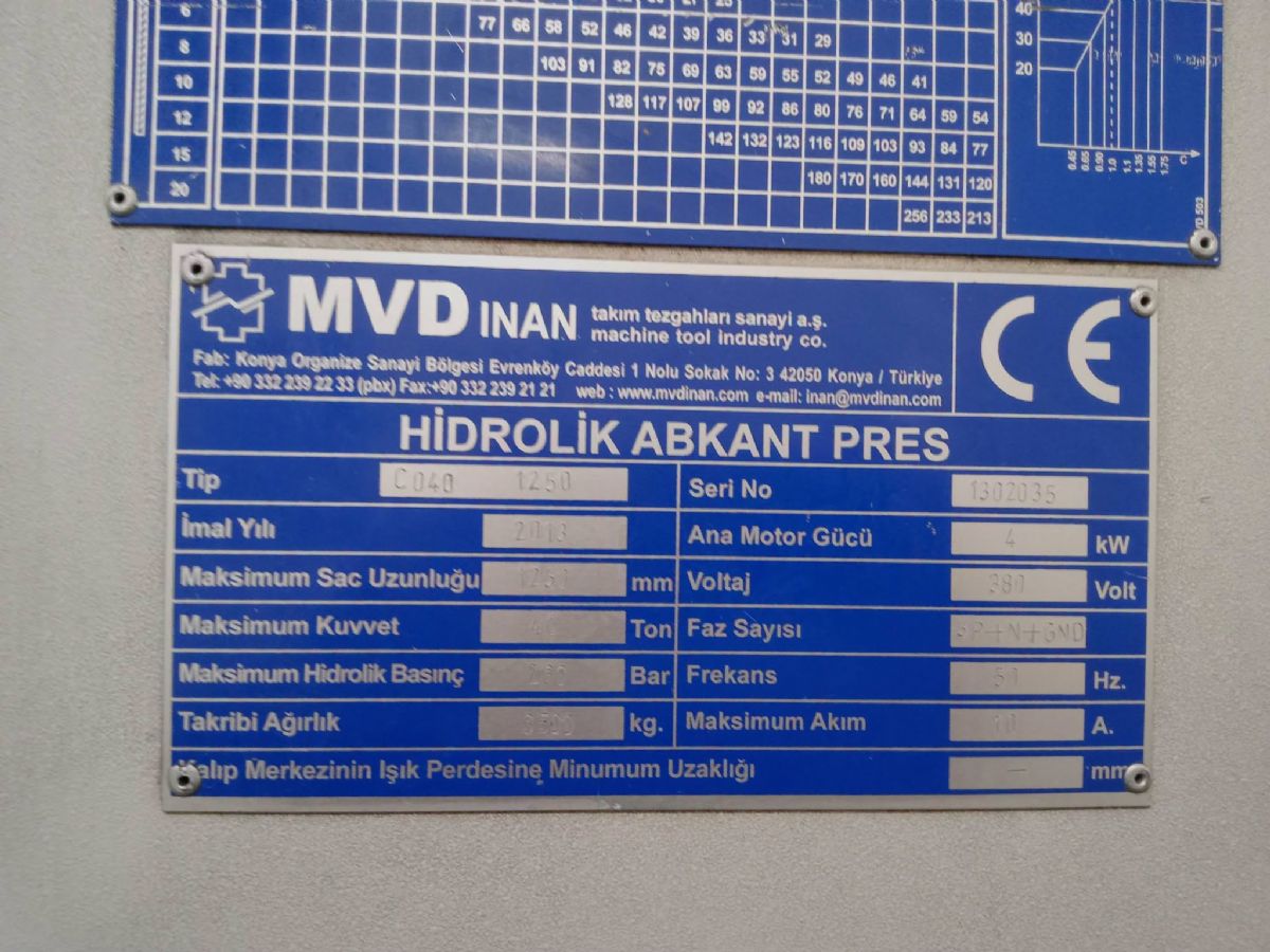 MVD 1250x40 Cnc Abkant