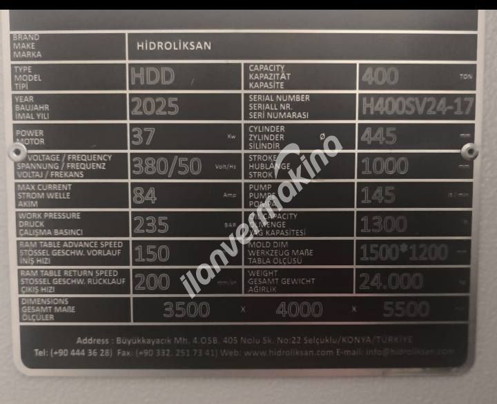 400 Ton Hidrolik Pres