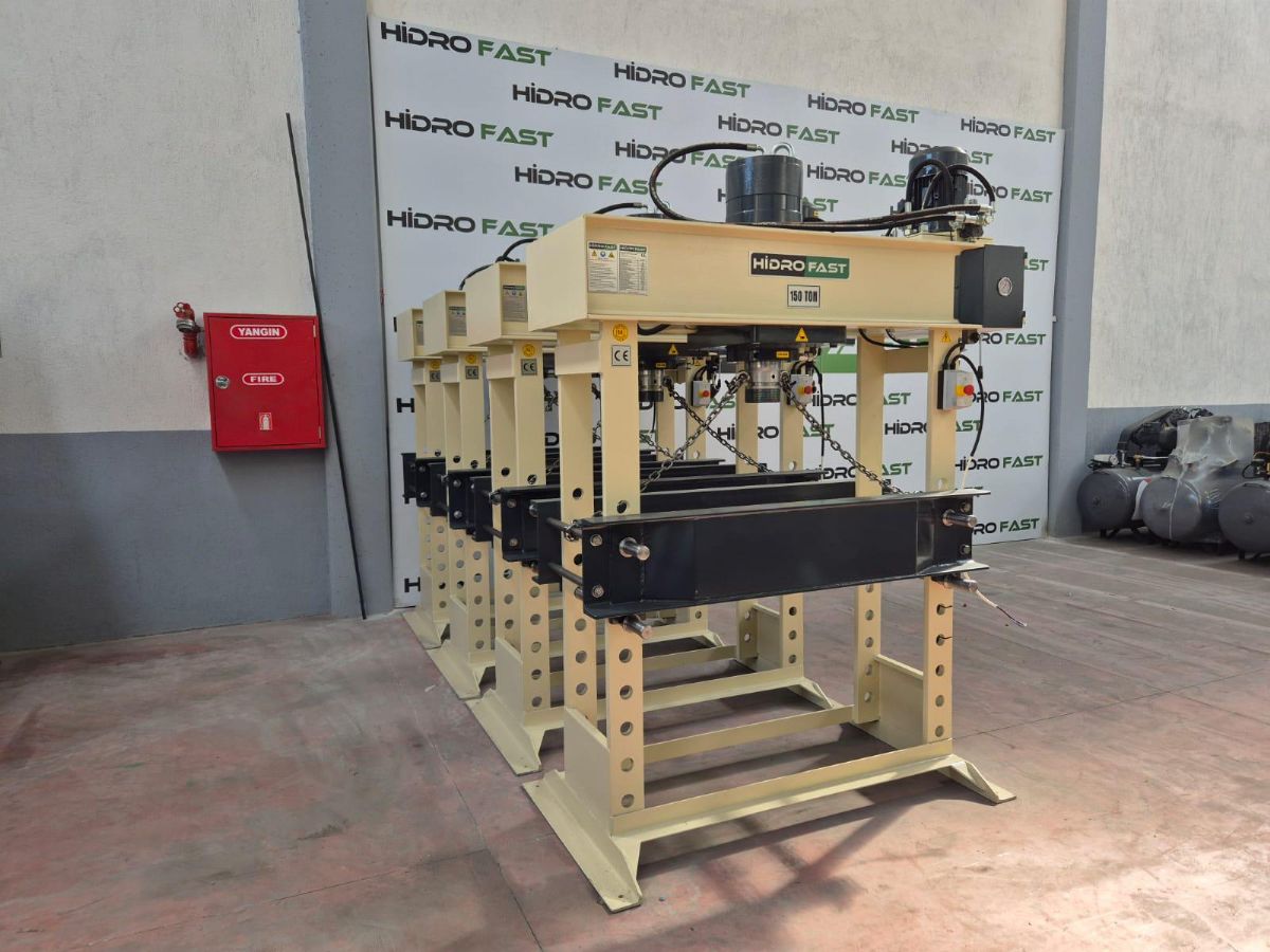 HİDROFAST 150 TON KOLLU MOTORLU GEZER HİDROLİK ATÖLYE PRESi