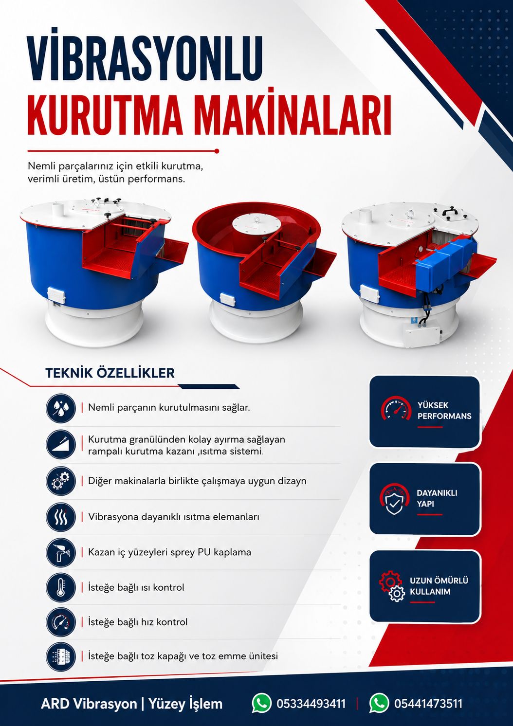 Vibrasyon Çapak Alma Kurutma Makinası
