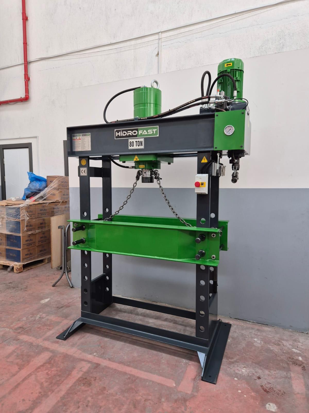 HİDROFAST 80 TON KOLLU MOTORLU GEZER HİDROLİK ATÖLYE PRESİ