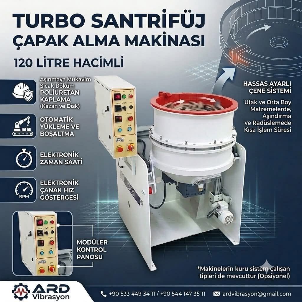 Vibrasyon Çapak Alma Turbo Jet Santrifüj 100 Litre