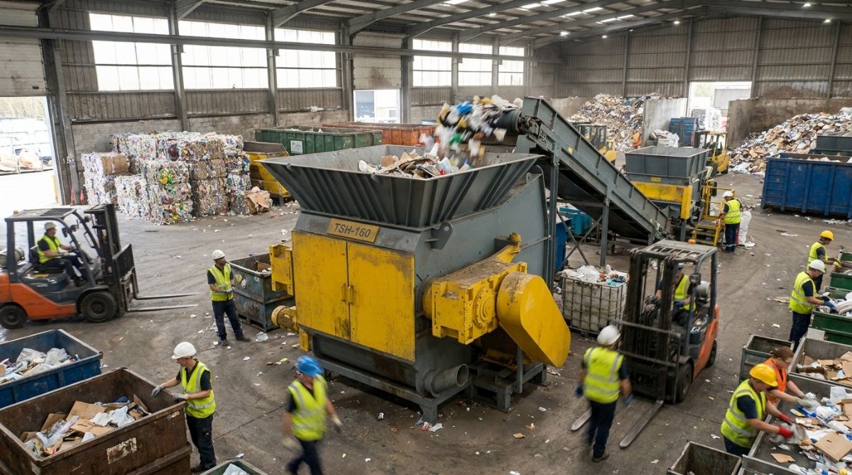 MT Makina CROTAX-160 Tek Şaftlı Parçalama Makinesi – Endüstriyel Atıklar İçin Güçlü Kırıcı Sistem