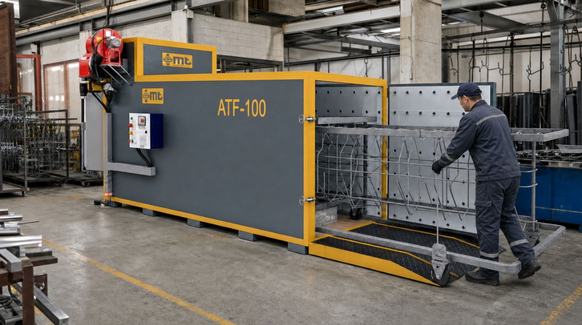 MT Makina ATF-100 Askı Temizleme Fırını – Endüstriyel Boya ve Kaplama Hatları İçin Verimli Çözüm