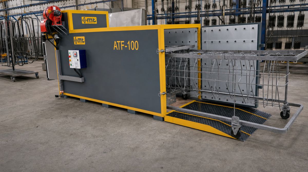 MT Makina ATF-100 Askı Temizleme Fırını – Endüstriyel Boya ve Kaplama Hatları İçin Verimli Çözüm