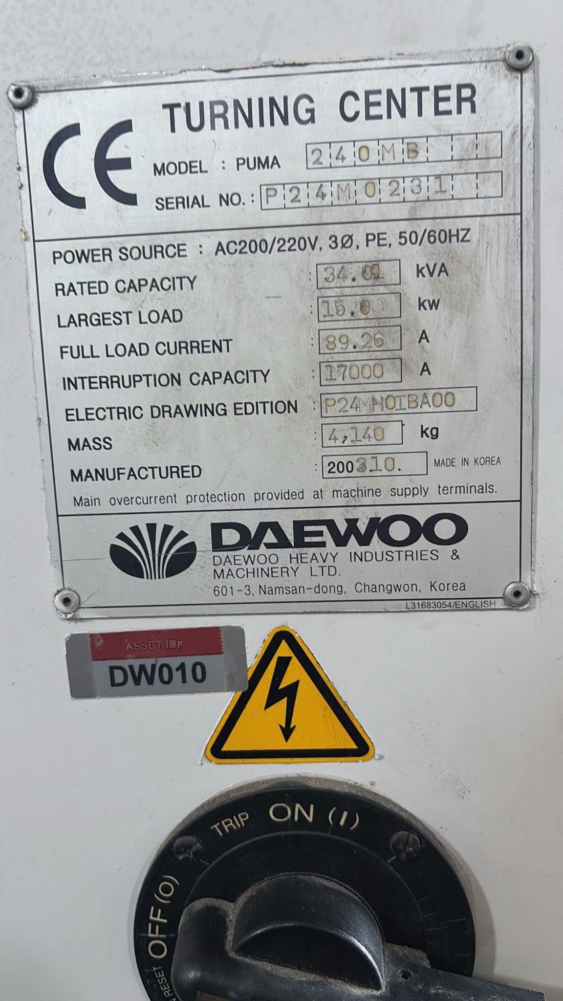 DAEWOO PUMA 240M Cnc Torna C eksenli