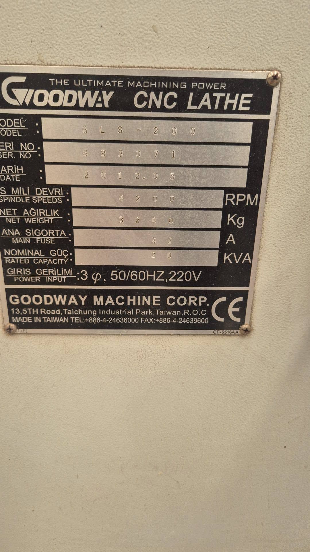 Goodway Gs200 Cnc Torna 